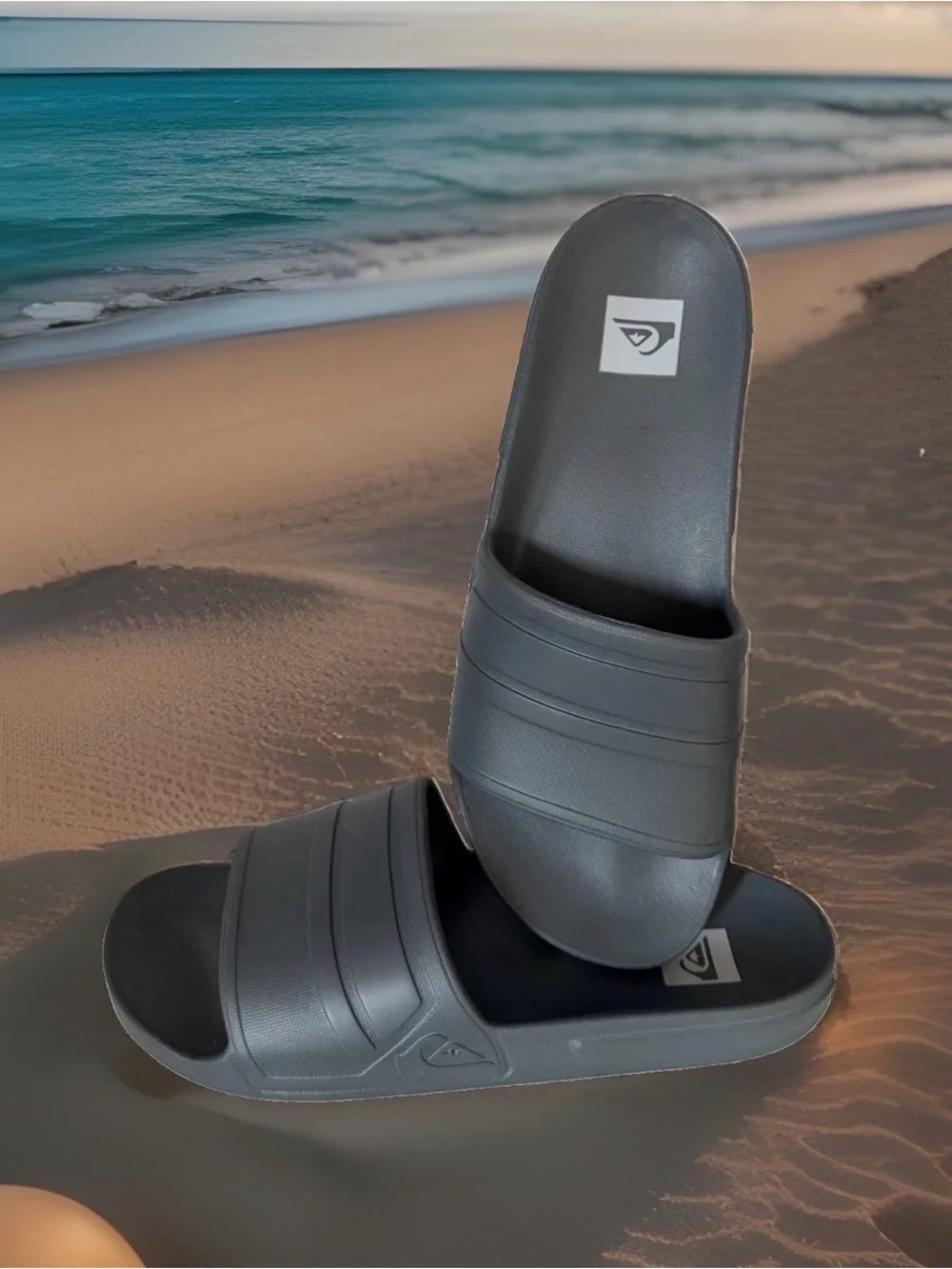 Quiksilver Cloudbreak Slim Men’s Size 10 Slide Sandals. Grey. New with tags.
